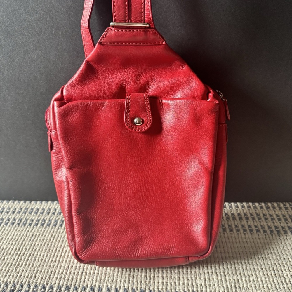 ili New York Genuine Leather Backpack ~  Bohemian Red